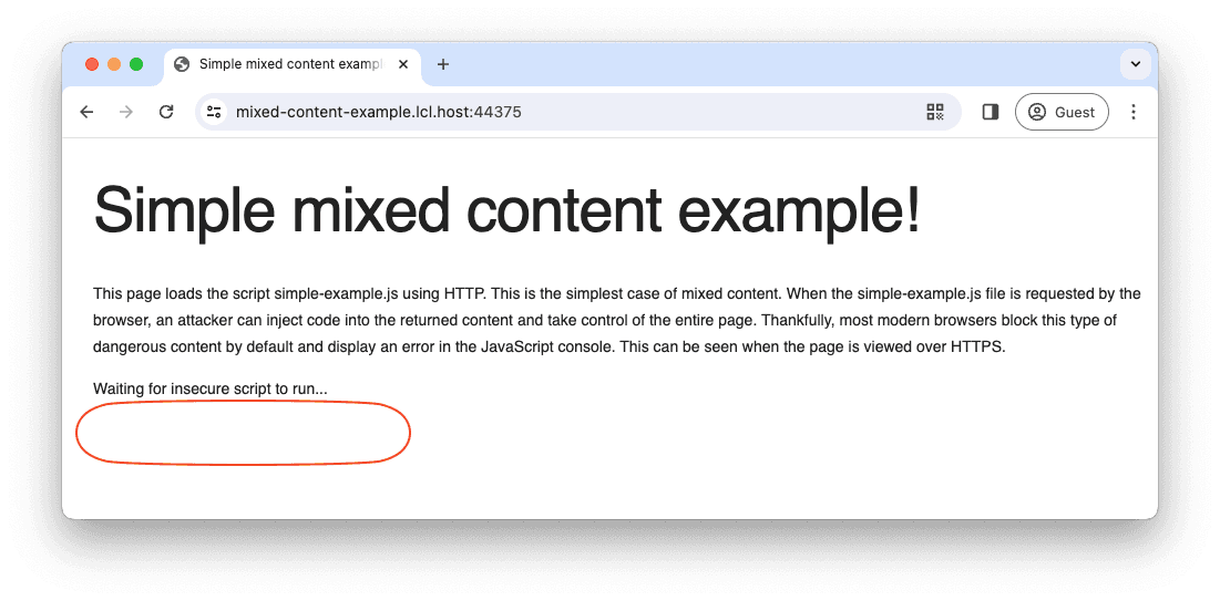 secure mixed content blocked