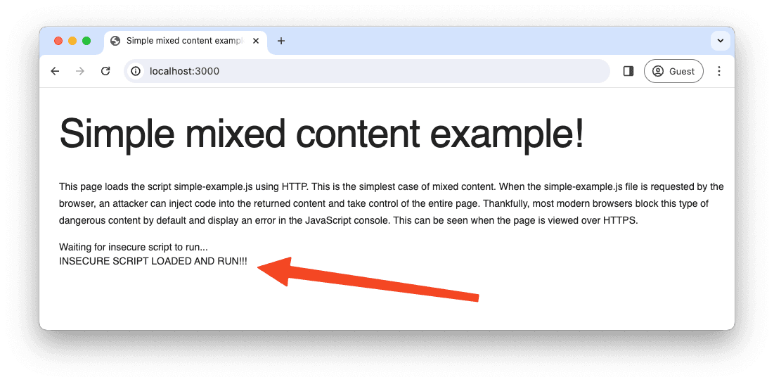 insecure mixed content allowed